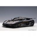 Autoart 1/18 Koenigsegg One: 1 (Carbon Black / Gold Stripe) [79019] Minicar